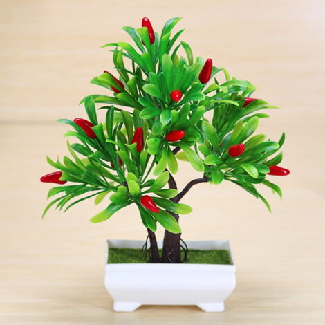 Bonsaï Artificiel En Pot - Plante Décorative Rose - 18 Cm De Haut - Pour Maison, Bureau, Décoration Intérieure