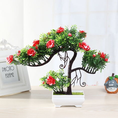 Bonsaï Artificiel De Cèdre,Accueillant Pin Émuler Bonsaï Simulation Fleurs Artif
