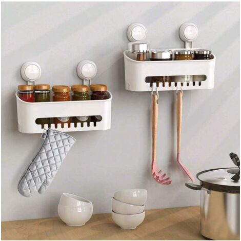 Étagère De Douche à Ventouse Murale - Panier De Rangement D'Angle 23,5x19,2x11 Cm - Salle De Bain, Cuisine - 2