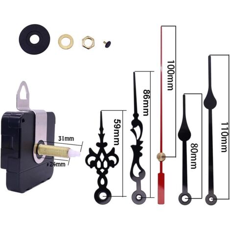 DEEWISH – Mécanisme d'Horloge Quartz Silencieux à Piles