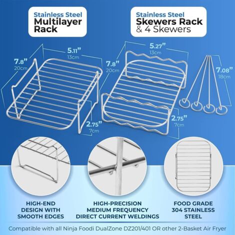 Grille double couche en acier inoxydable pour friteuses à air