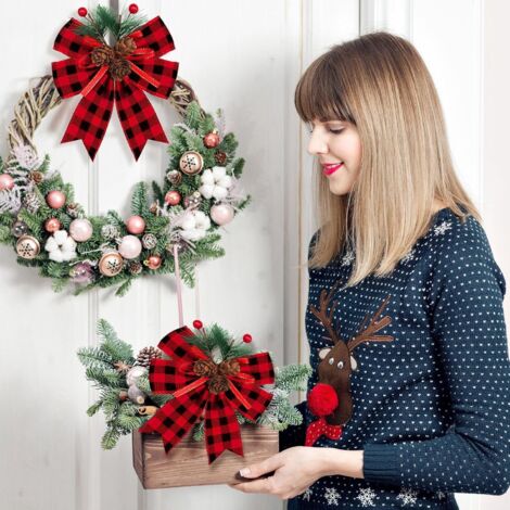 Noeud de Noël extra-large pour la porte d'entrée, 1,8 m de Noeud de Noël extra-large pour la porte d'entrée, 1,8 m de