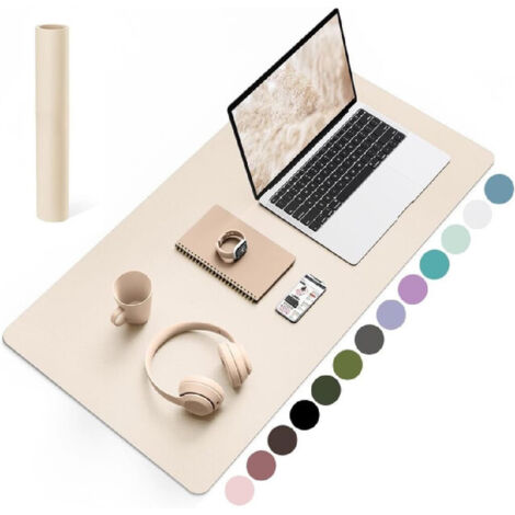 Tapis De Bureau Double Face En Cuir PVC - Grand Sous-Main Antidérapant Et Imperméable