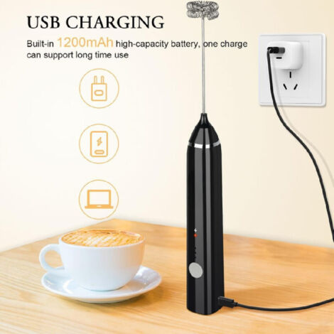 Mousseur à Lait Électrique Portable - Mini Fouet à Café Pour Latte, Cappuccino, Matcha Et Boissons