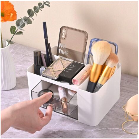 Organiseur De Bureau 5 Compartiments + 2 Tiroirs – Rangement Multifonction Stylos & Accessoires