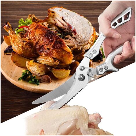 Vutyvve Lot de 2 ciseaux multi-usages pour viande et volaille, lame tranchante en acier inoxydable, passe au lave-vaisselle, vert clair/bleu