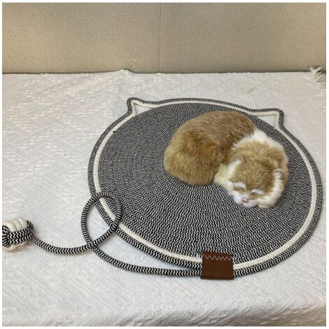 Tapi Chat Tapis à gratter pour chat, corde en coton naturel, griffoir rond pour ...