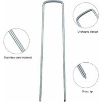 Lot De 50 Piquets En U Galvanisés Pour Jardin - Ancrage Tente, Bâche, Paillage - Résistants à La Corrosion