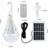Lampe Solaire LED 12W - Éclairage Extérieur Jardin Et Camping - 5 Modes, Télécommande, Rechargeable
