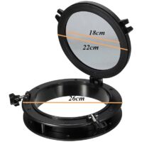 Hublot Rond Noir En Plastique – Pour Bateau, Camping-car, Four – Diamètre 21 Cm – Verre Trempé 4 Mm – Résistant Aux UV Et Intempéries - 6