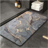 Comfoyar Motif Rétro Tapis De Douche Antidérapant, Tapis Salle De