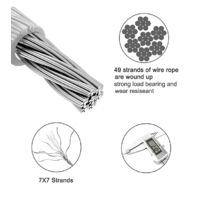 UlisemKit De Câbles En Acier Inoxydable 50 M, Câble De 2 Mm, Treillis