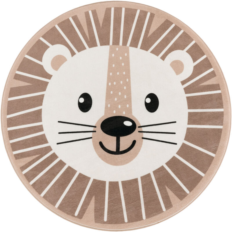 Tapis Chambre Enfant Losanges étoiles - 150 Cm Rond - Gris, Bleu, Blanc - Tapis De Jeu Doux Et Lavable
