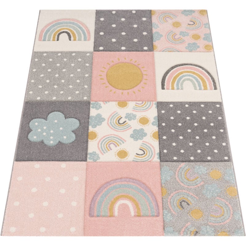 Paco Home Tapis pour Enfants, Tapis De Jeux Planètes Et Étoiles, Chambre  d'enfant Gris, Dimension:Ø 120 cm Rond