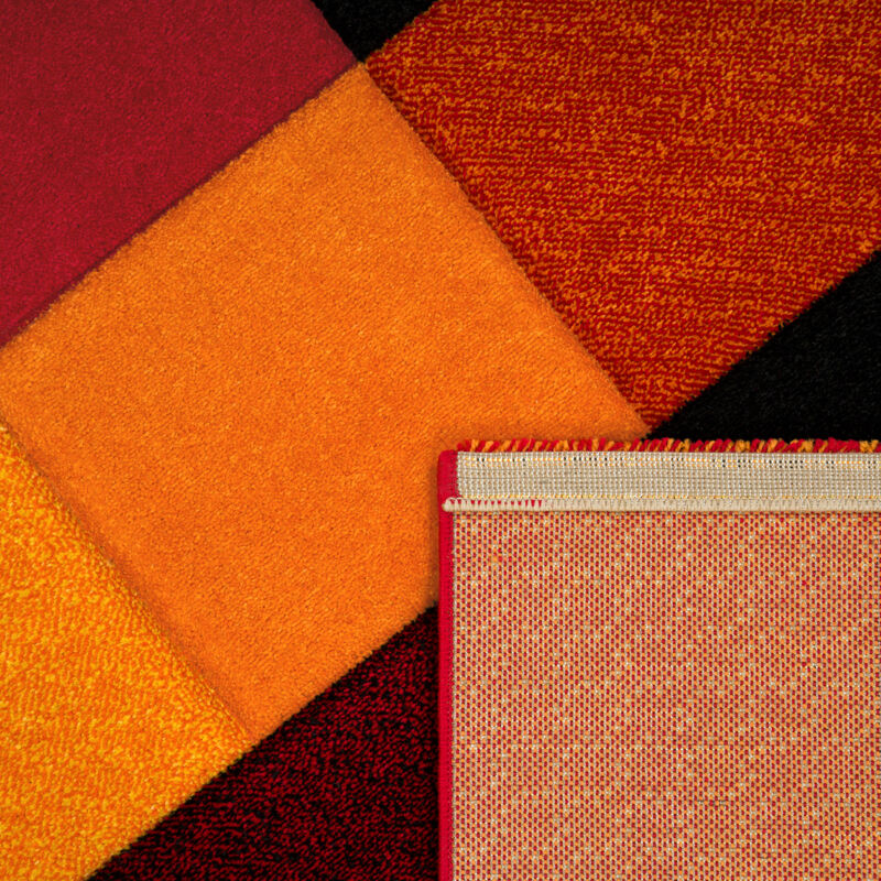 Vtg Carpet Tiles 12x12 Sq Ft 10 Pieces Orange Red Sealed Bonded Fiber a MCM New