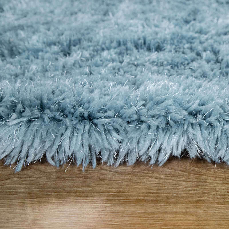 Tapis Shaggy Poil Long 120x160cm - Moelleux, Antidérapant, Lavable, Bleu Foncé Pour Chambre/salon
