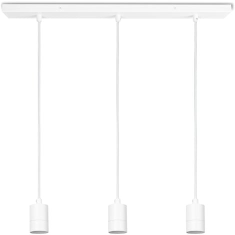 Paco Home Plafonnier Salon Lampe De Salle À Manger Suspension Table À Manger Moderne Blanc,  Lampe à 3 suspensions, 60cm