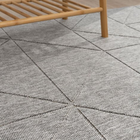 Paco Home Tapis Salon Chambre Adulte Poils Ras Motif Boho Motif Scandinave Antidu00e9rapant Anthracite, 200x280 Cm