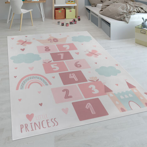 Paco Home Tapis Enfant, Tapis Poils Ras Chambre Enfant Différents Designs Tapis Jeu Coloré 200x290 cm, Crème 3 (1/5)