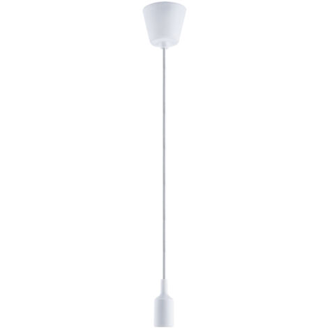 Paco Home Suspension dAmpoule Noir E27 Suspension à Cordon Recouvert de Silicone Câble Textile 1,5m  Blanc,  Ambre G95 300 Lumen / 5W