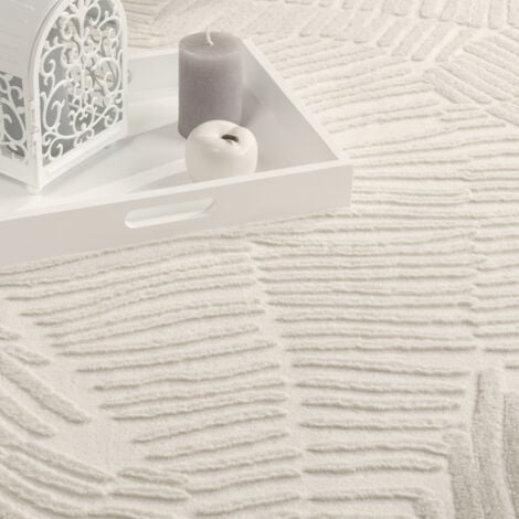 Paco Home Tapis Salon Chambre Adulte Poils Ras Scandinave Motif Boho Motif Geometrique 160x220 cm, Crème 5