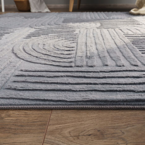 Paco Home Tapis Salon Chambre Adulte Poils Ras Scandinave Motif Boho Motif Geometrique 160x220 cm, Anthracite 7