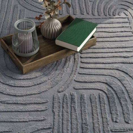 Paco Home Tapis Salon Chambre Adulte Poils Ras Scandinave Motif Boho Motif Geometrique 160x220 cm, Anthracite 7