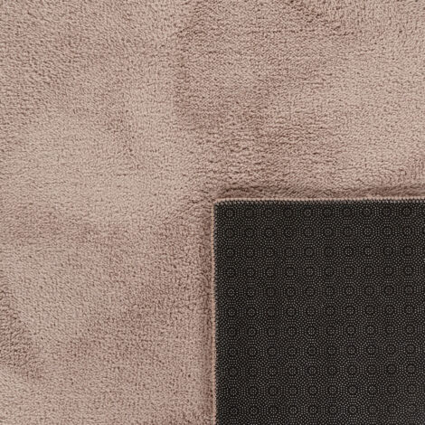 Paco Home Tapis De Salon Poils Ras Lavable Monochrome Style Moderne Taupe 200 cm carré