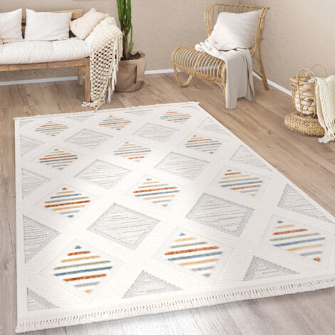 Tapis Salon Ou Chambre Adulte Poils Ras Motif Fleuri Arc-en-ciel Géométrique - Neuf Avec étiquettes