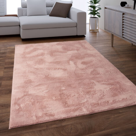 Paco Home Tapis Salon Adulte Poil Long Shaggy Lavable En Machine Moelleux Pelucheux RosaRose 300x400 cm