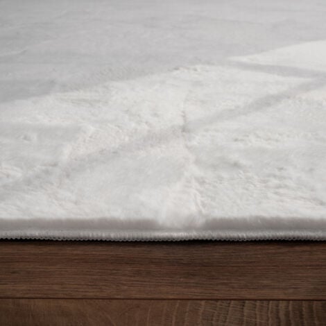Paco Home Tapis Salon Adulte Poil Long Shaggy Lavable En Machine Moelleux Pelucheux Blanc 120x170 cm