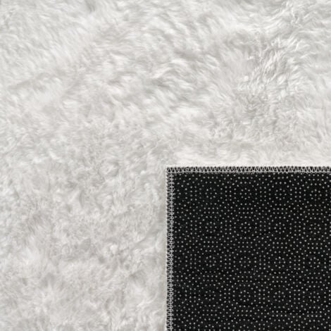 Paco Home Tapis Salon Adulte Poil Long Shaggy Lavable En Machine Moelleux Pelucheux Blanc 120x170 cm