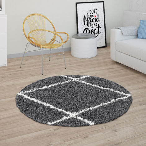 Tapis Poils Longs Shaggy 60x100 Cm - Anthracite - Polypropylène Doux Et Résistant - Pour Salon, Chambre