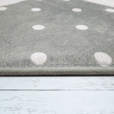 Tapis Chambre Enfant Losanges étoiles Gris Bleu Blanc - Diamètre 150 Cm, Tissé Plat Polyester, Doux Et Facile à Nettoyer - 2