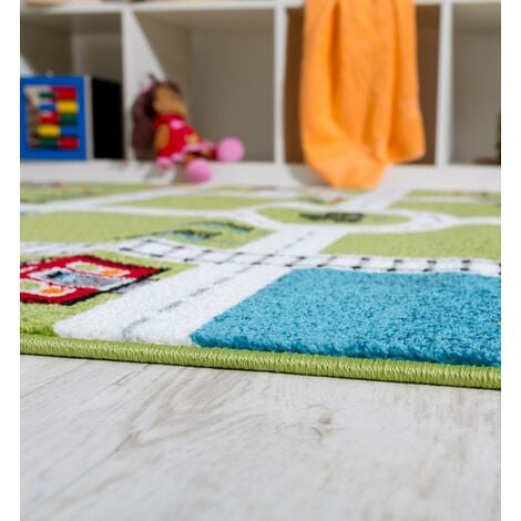 Paco Home Tapis pour Enfants Tapis De Jeu Ville Port Tapis Route