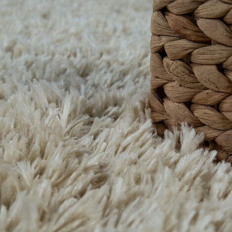 Paco Home Tapis Salon Poils Longs Fausse Fourrure Shaggy 200x290 Cm Blanc - Moelleux Et Doux