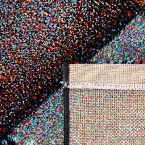 Paco Home Tapis De Salon À Poils Ras Design Carreaux Coloré Carré Multicolore Coloré 80x150 cm