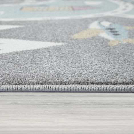 Paco Home Tapis Pour Enfants, Tapis De Jeu Pour Chambre Enfant, Avec Motif Rues Vert Gris 80x150 cm