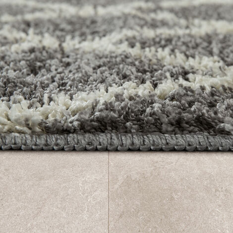 Tapis De Bain Shaggy Anthracite 80x150 Cm - Doux, Antidérapant, Lavable - Style Scandinave Monochrome