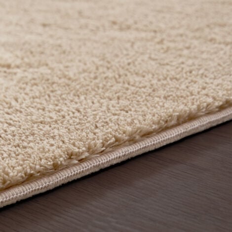 Paco Home Tapis, Tapis À Poils Ras Doux Pour Salon, Très Moelleux, Lavable, Beige 120x170 cm