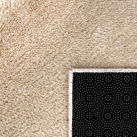 Paco Home Tapis, Tapis À Poils Ras Doux Pour Salon, Très Moelleux, Lavable, Beige 120x170 cm