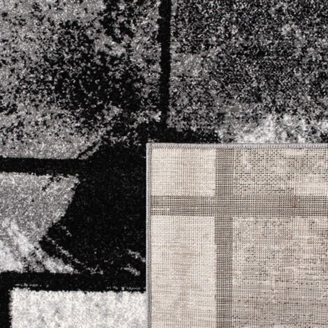 Paco Home Tapis Design Moderne Poils Ras Abstrait Peintures Effet Noir Gris Anthracite 160x230 cm