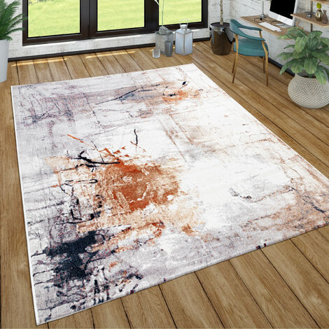 Tapis d'entrée vintage 50x80 cm en polyester orange et bleu