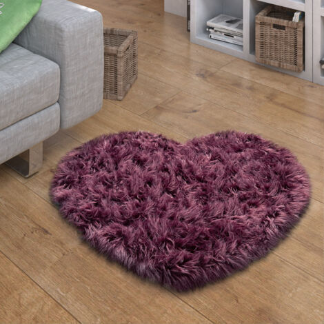Somerway Coeur Moelleux oreillers Fausse Fourrure Amour Coeur Coussins décoratifs en Peluche Oreiller Lombaire Dos canapé Coussin pour Chambre canapé lit décor Rose Rouge