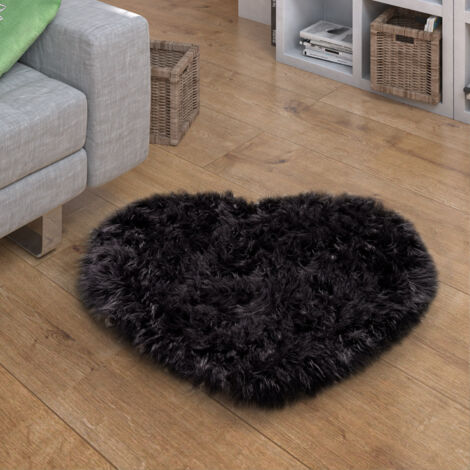 Somerway Coussin Coeur Moelleux Fausse Fourrure - Oreiller Décoratif Amour 40cm Rouge