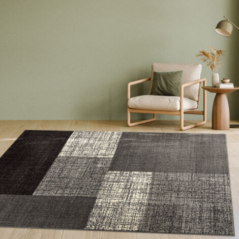 Tapis De Salon 140x200 Tapis Salon Géométrique Gris/Blanc - Motif Losanges - 140x200cm - Poils Ras Tapis Paco Home