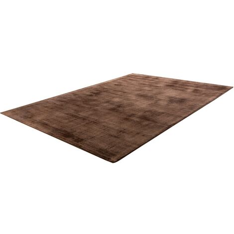 Paco Home Tapis Fait Main Haut De Gamme 100 % Viscose Vintage Aspect Chiné En Brun 80x150 cm