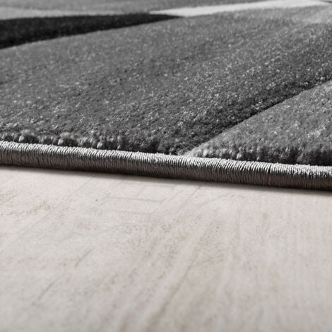 Paco Home Créateur Tapis Moderne Géométrique Motif Découpe Des Contours En Noir Blanc 60x110 cm
