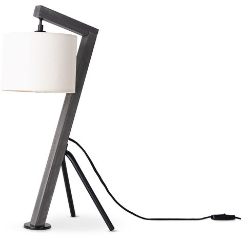 Lampe de table led extérieure portable noir et blanc - 13x13x21cm