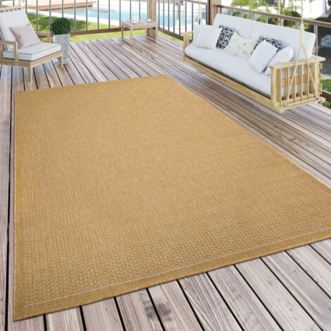 Paco Home – Tapis extérieur 120x160 cm – 100% polypropylène – Tissage plat anti-salissures – Résistant aux intempéries et facile à entretenir